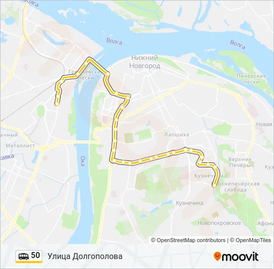 Маршрутка 50: карта маршрута