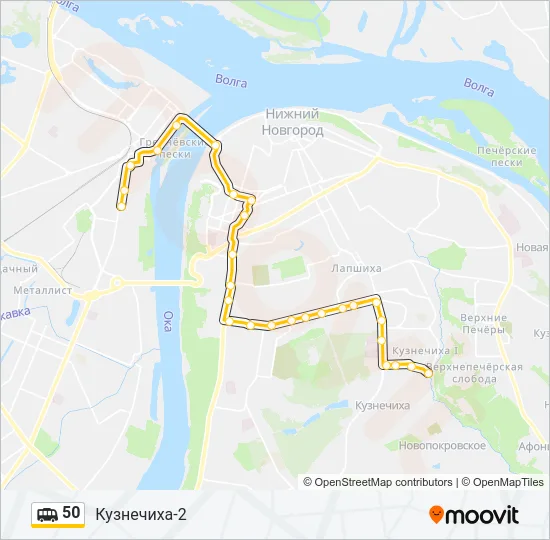 Маршрутка 50: карта маршрута