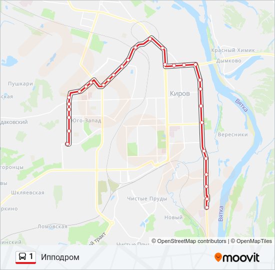 46 автобус на карте киров