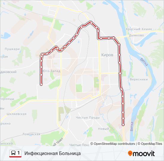 1 bus Line Map