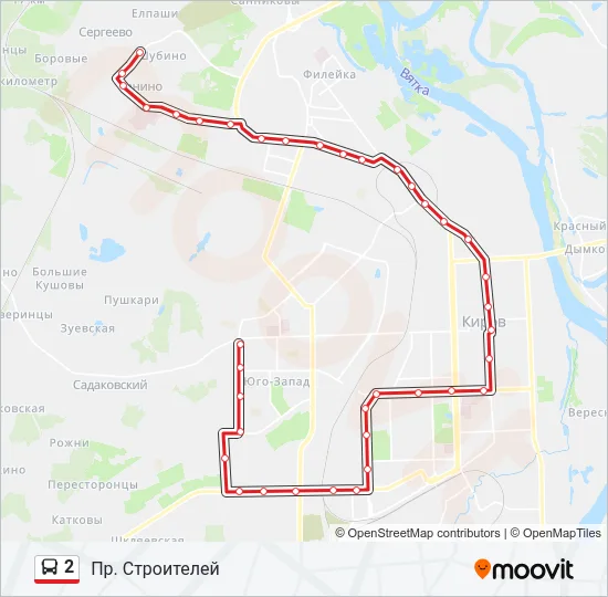 Автобус 2: карта маршрута