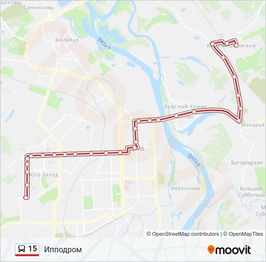 15 Bus Line Map