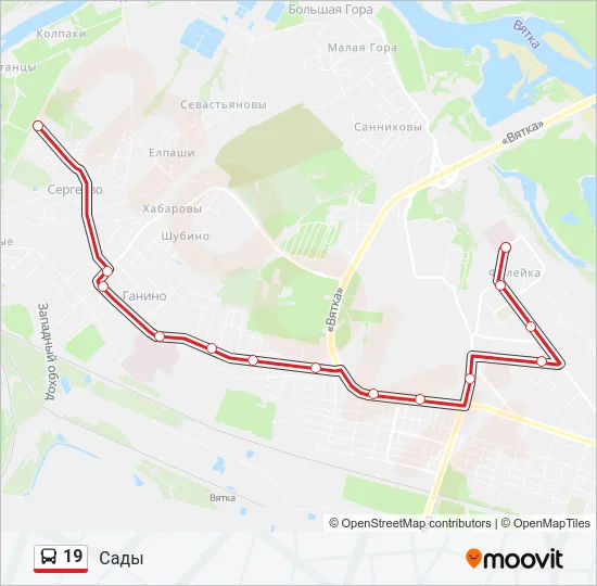 19 Bus Line Map