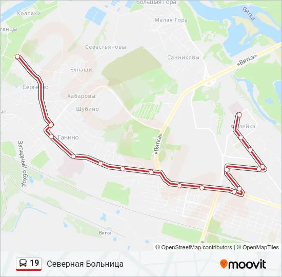 19 Bus Line Map