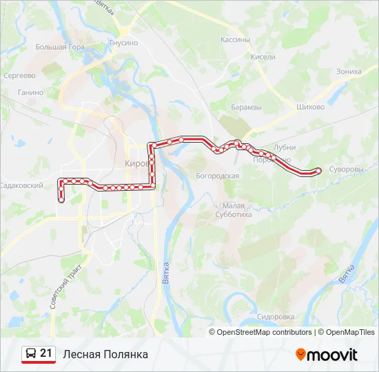 21 Bus Line Map