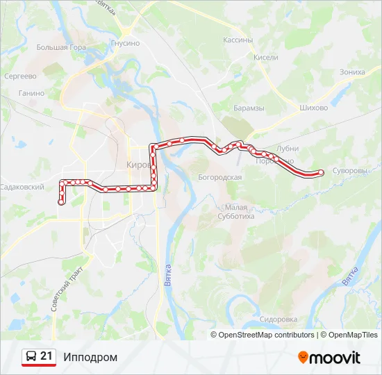 21 Bus Line Map