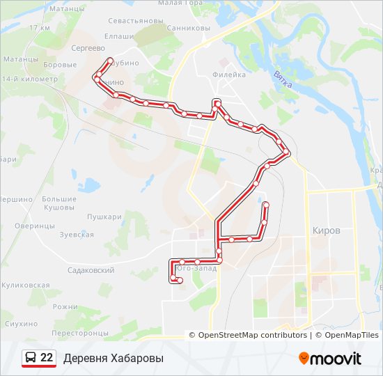 22 bus Line Map