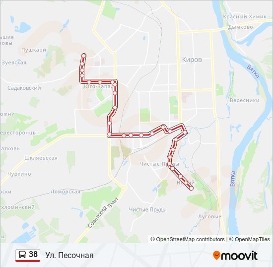 38 bus Line Map