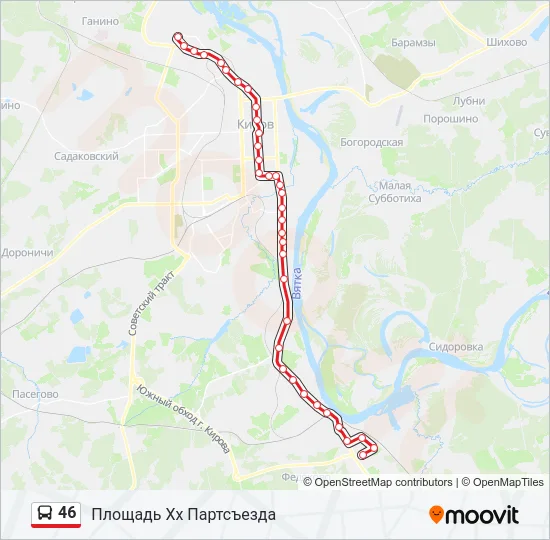 Автобус 46: карта маршрута