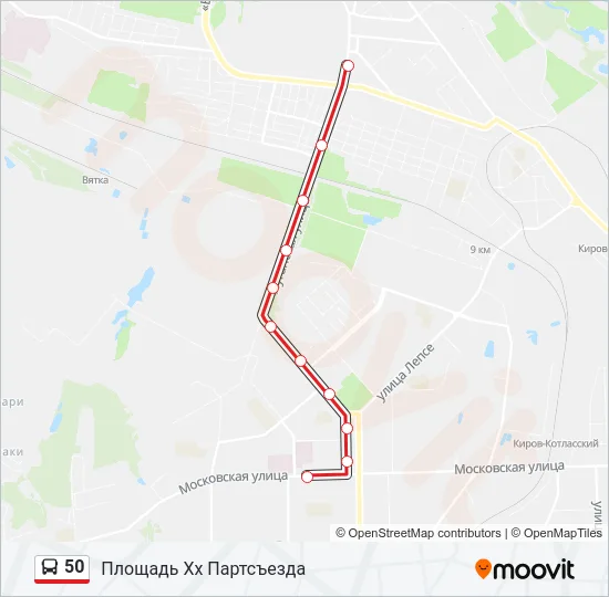 50 Bus Line Map