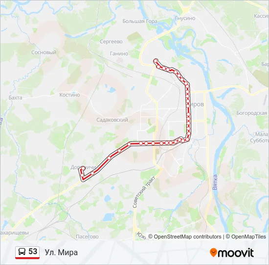 53 Bus Line Map