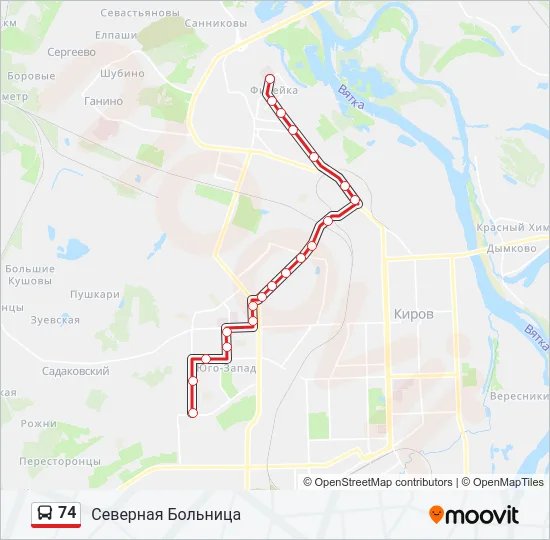74 Bus Line Map