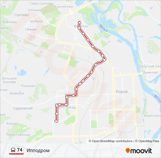 74 Bus Line Map
