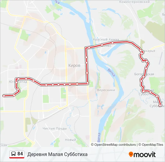 84 Bus Line Map