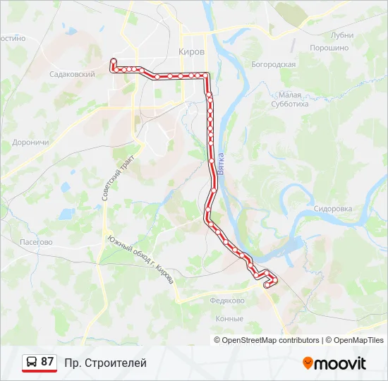 87 Bus Line Map
