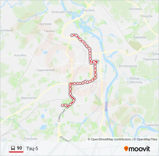 90 Bus Line Map