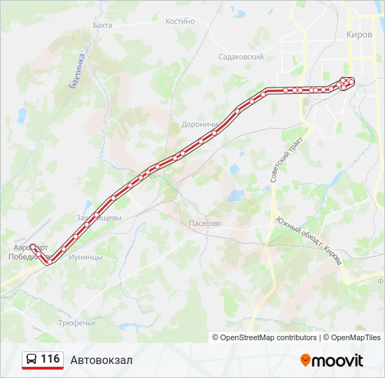 116 Bus Line Map