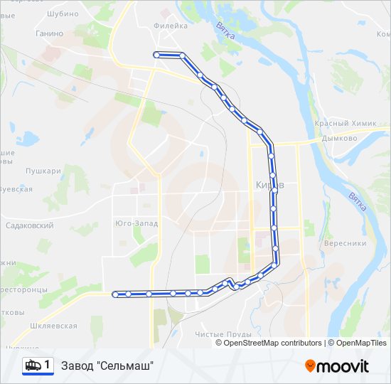 Троллейбус 1: карта маршрута