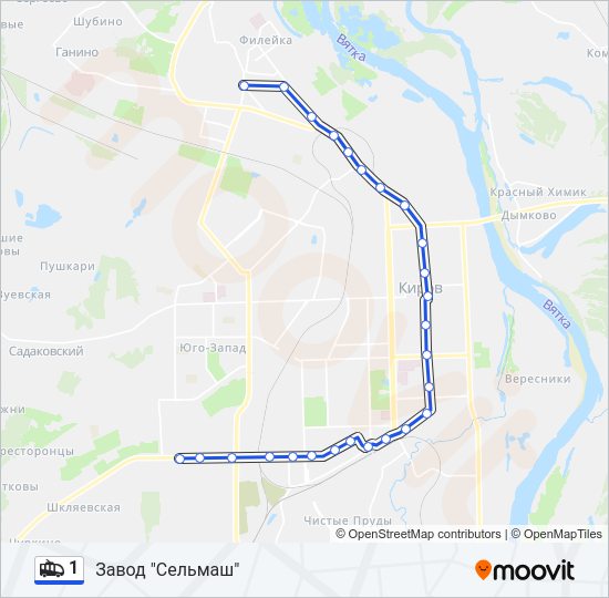 1 Trolleybus Line Map