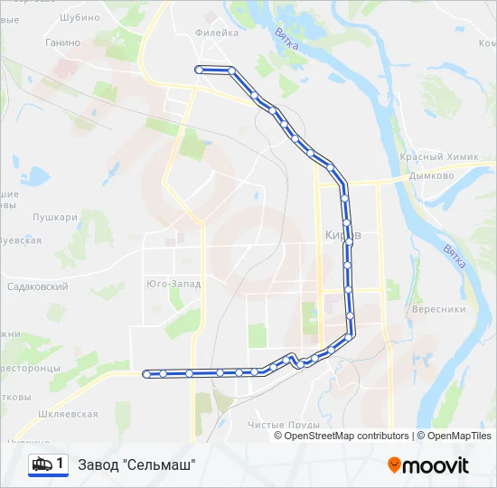 1 Trolleybus Line Map