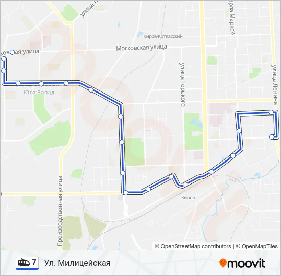 7 Trolleybus Line Map