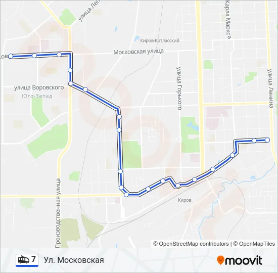 Троллейбус 7: карта маршрута