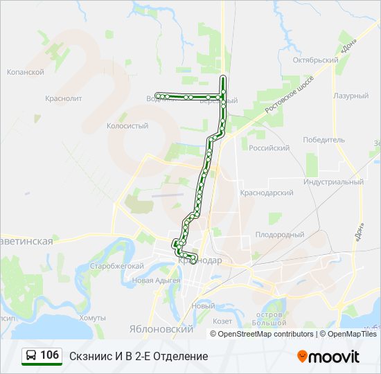 Автобус 106: карта маршрута