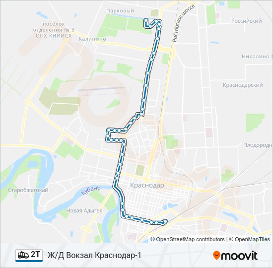 Троллейбус 2Т: карта маршрута