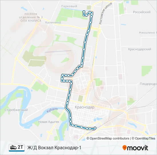 2Т Trolleybus Line Map