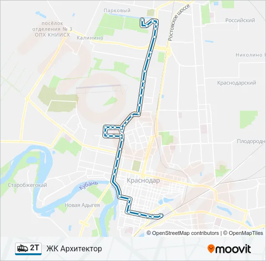 2Т Trolleybus Line Map