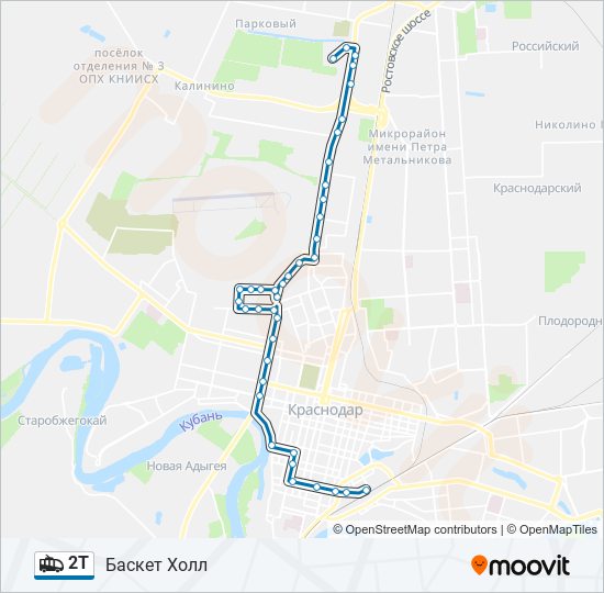 Троллейбус 2Т: карта маршрута