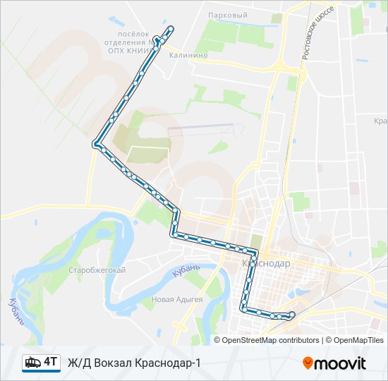 Троллейбус 4Т: карта маршрута