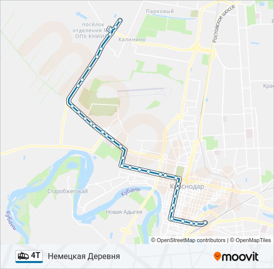 Троллейбус 4Т: карта маршрута