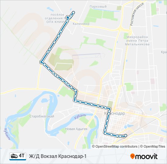 Троллейбус 4Т: карта маршрута