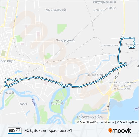 Троллейбус 7Т: карта маршрута