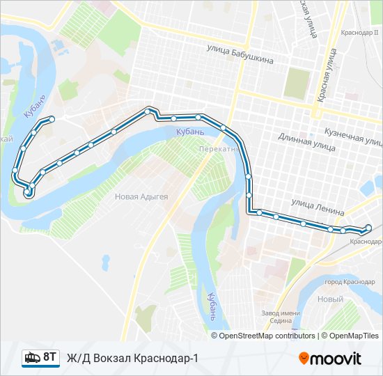 Троллейбус 8Т: карта маршрута