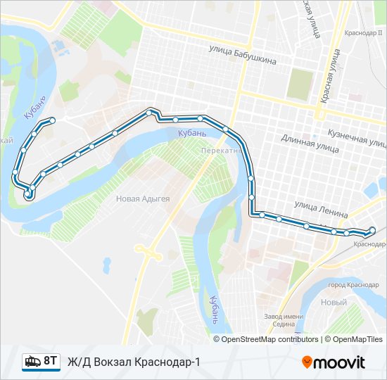 Троллейбус 8Т: карта маршрута