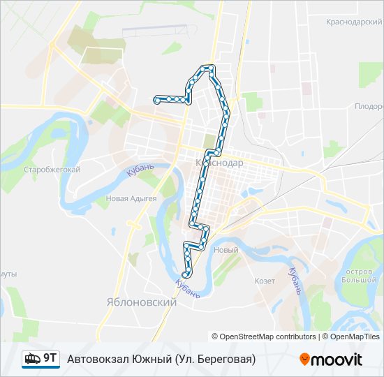 Троллейбус 9Т: карта маршрута
