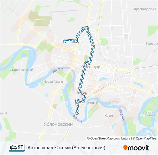 Троллейбус 9Т: карта маршрута