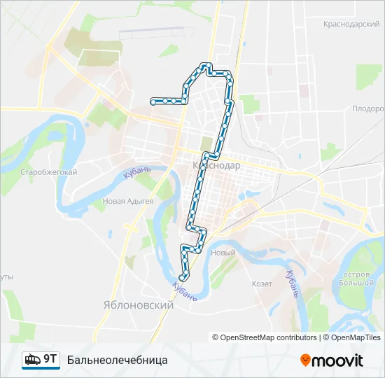 9Т Trolleybus Line Map