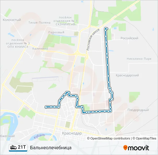 21Т Trolleybus Line Map