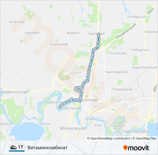 1Т Trolleybus Line Map
