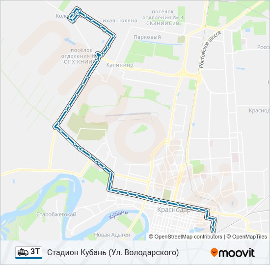 Троллейбус 3Т: карта маршрута