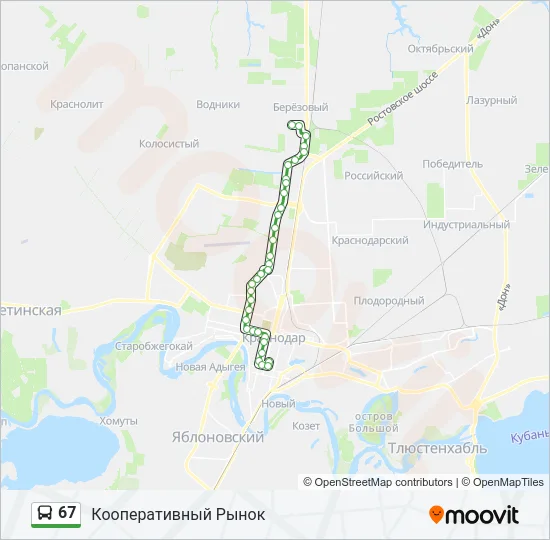 67 Bus Line Map