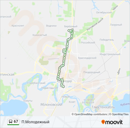 Автобус 67: карта маршрута