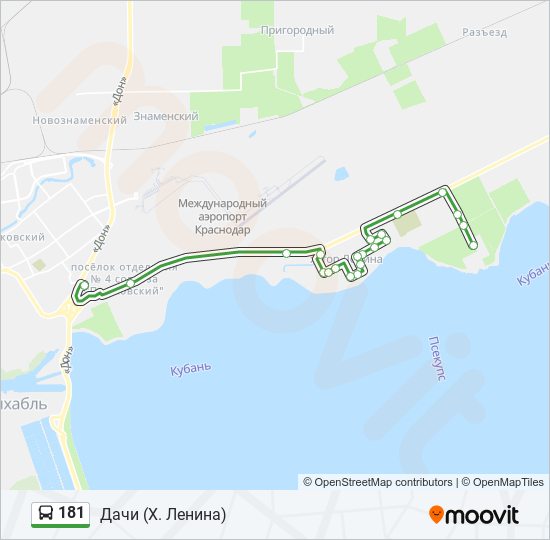 Автобус 181: карта маршрута