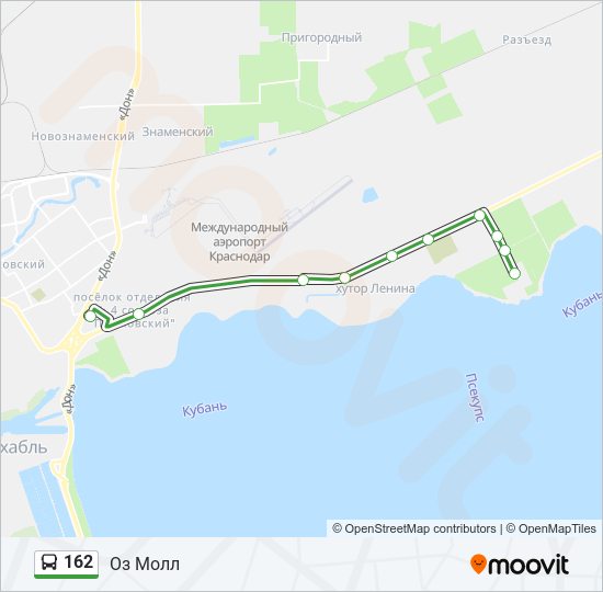 Автобус 162: карта маршрута