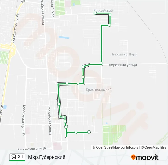 Автобус 3Т: карта маршрута