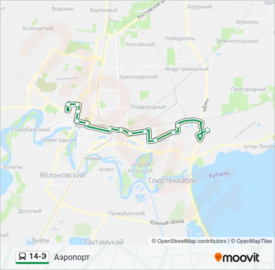 14-Э Bus Line Map