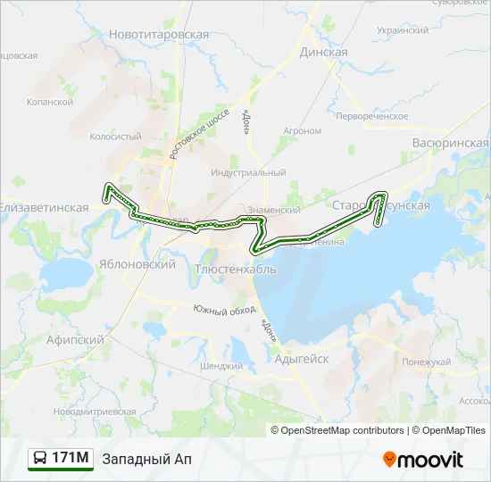 Автобус 171М: карта маршрута